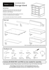 Home Styles 20 05520 0923 Assembly Instructions Manual