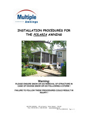 Multiple Awnings POLARIA Installation Procedures Manual