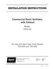 Bard CRVS-5A Installation Instructions Manual