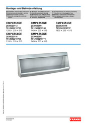 Franke CMPX551GE Installation And Operating Instructions Manual
