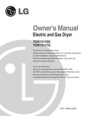 LG TDW15116G Owner's Manual