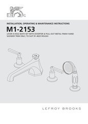 Lefroy Brooks M1-2153 Installation, Operating,  & Maintenance Instructions