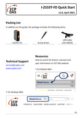 ICP DAS USA I-2533T-FD Quick Start Manual