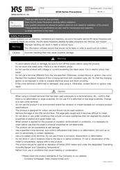 HRS ZERO SCREW EF2 Series Precautions