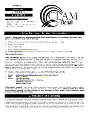 Clam 108398 Quick Start Manual