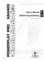 Behringer POWERPLAY PRO A4400 User Manual