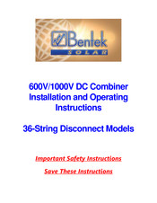 Bentek Solar BTKv-D360-S Series Installation And Operating Instructions Manual