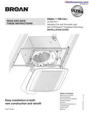 Broan ULTRA Pro RB110L1 Installation Manual