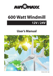 Automaxx 600 Watts Wind Turbine User Manual