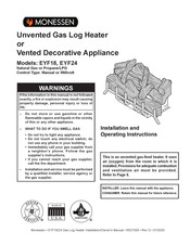 Monessen Hearth EYF24-R Installation And Operating Instructions Manual