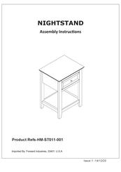 Forward Industries HM-ST011-001 Assembly Instructions Manual