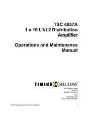 Timing TSC 4037A Operation And Maintenance Manual