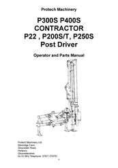 Protech Machinery P400S Operator And Parts Manual