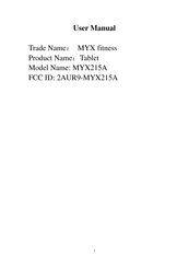 MYXfitness MYX215A User Manual