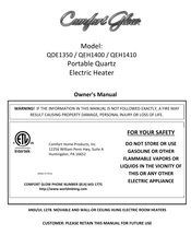 Comfort Glow QEH1400 Owner's Manual