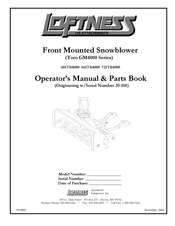 LOFTNESS GM4000 Series Operator's Manual / Parts Book