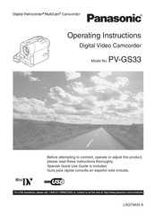 Panasonic PV-GS33PP Operating Instructions Manual