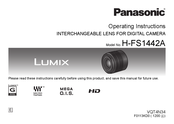 Panasonic LUMIX H-FS1442A-K Operating Instructions Manual