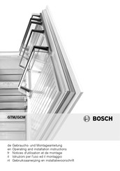 Bosch GTM Series Operating And Installation Instructions