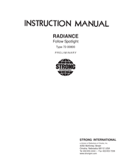 Strong International RADIANCE 72-00800 Instruction Manual