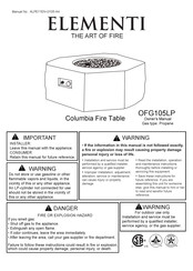 ELEMENTI Columbia OFG105LP Owner's Manual