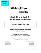 Welch Allyn Kreativ Mach 4.1 Instructions For Use Manual