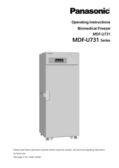Panasonic MDF-U731 Series Operating Instructions Manual