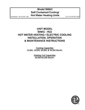 Unitary products group SWAC-R22 Installation, Operation & Maintenance Instructions Manual