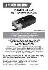 Black & Decker POWER TO GO CPI100B Instruction Manual