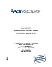 Pcb Piezotronics 482A23/NP Installation And Operating Manual