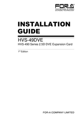 FOR-A HVS-490 Installation Manual