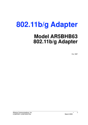 Atheros AR5BHB63 Manual