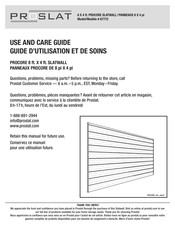Proslat PROCORE 87772 Use And Care Manual