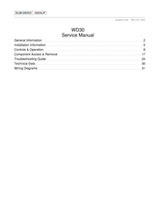 Subzero WD30 Service Manual