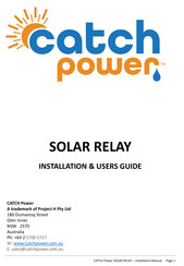 Catch Power SOLAR RELAY Installation & User Manual