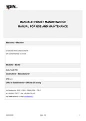 Spin DUAL PLUS PRN Manual For Use And Maintenance