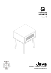 fantastic furniture Torkay Lamp Table 1 Drawer White Walnut Manual