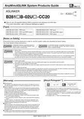 Anywire B281-B-02U-CC20 Series Manual