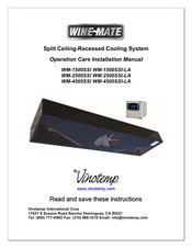Vinotemp WIME-MATE WM-2500SSI Operation Care Installation Manual