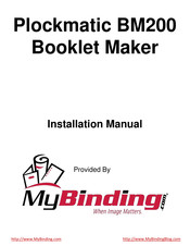 MyBinding Plockmatic FTR 200 Installation Manual