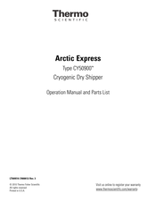 Thermo Scientific Arctic Express CY50900 Operation Manual And Parts List