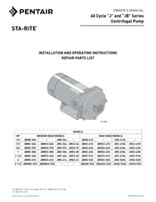 Pentair STA-RITE JMG-41L Owner's Manual