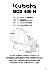Kubota GCD 450 H Assembly Instructions And Owner's Manual