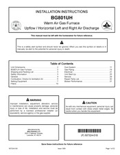 Blue Summit BG801UH Installation Instructions Manual