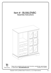 Walker Edison BU36LENBC Assembly Instructions Manual