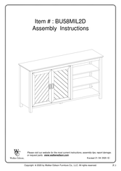Walker Edison BU58MIL2D Assembly Instructions Manual