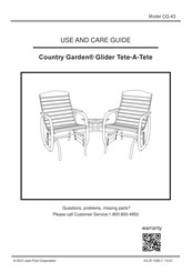 Jack-Post Country Garden CG-43 Use And Care Manual
