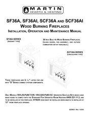 Martin SCF36AI Installation, Operation And Maintenance Manual