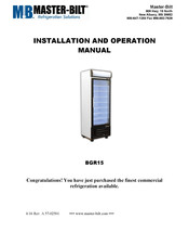 Master Bilt BGR15 Installation And Operation Manual