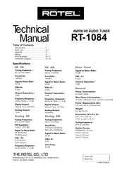Rotel RT-1084 Technical Manual